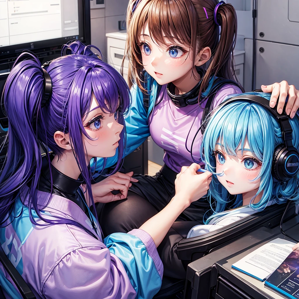 A youtube coach girl purple and blue color technology