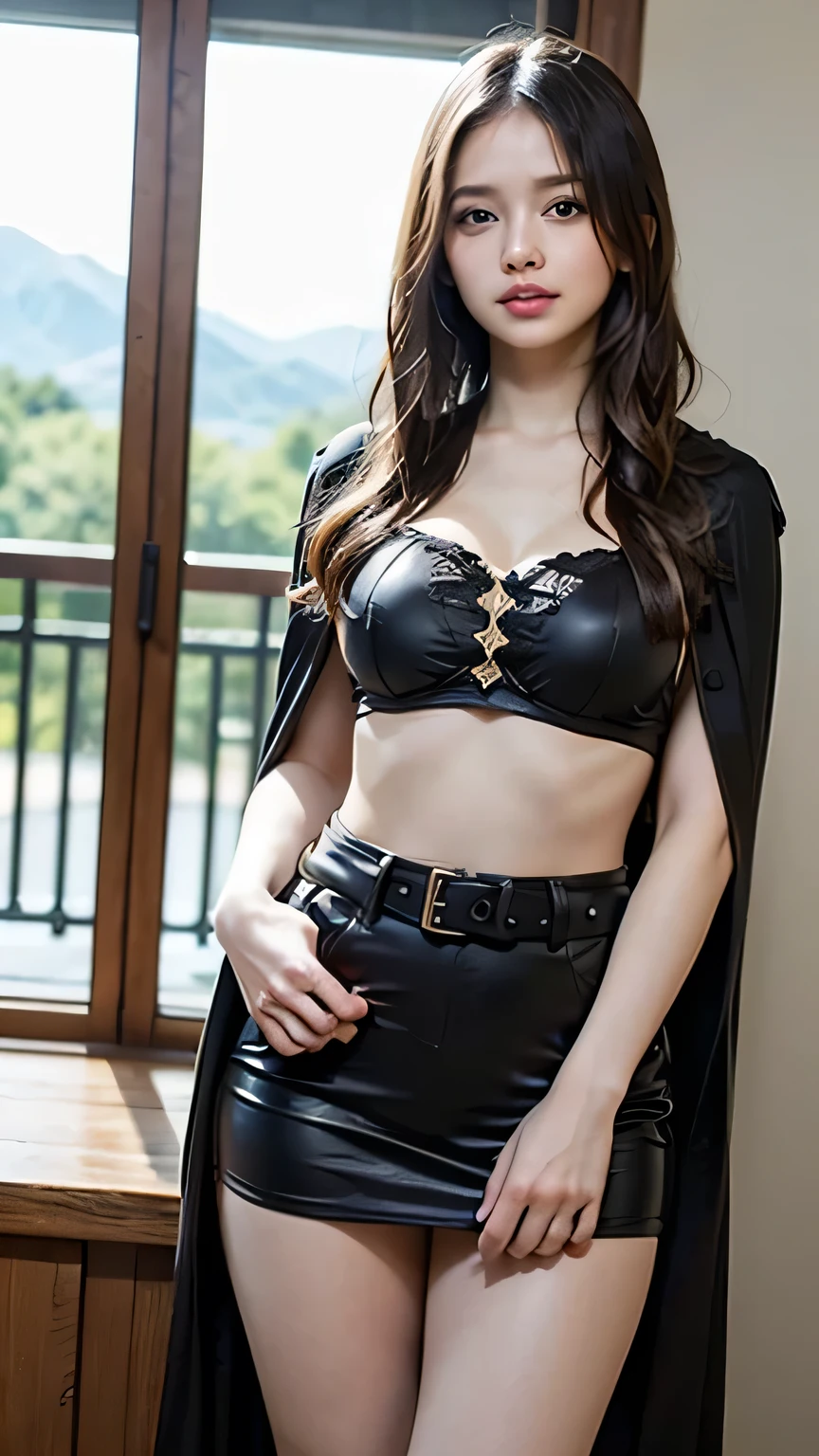 (Skin dentition:1.5), Realistic, Realistic, (masterpiece:1.5), Concept Art, 1girl、((Cowboy Shot:1.4))、((Girl walking in mountainous areas:1.4))、((Magician Costume:1.6))、((Slim figure:1.6))、((Waist straps:1.6))、((A girl wearing a tricorn hat used by magicians:1.4))、((mountain ranges in the background:1.4))、((18-year-old girl:1.4))、((A girl emitting intense light from her hands:1.4))、Intricate details, Very detailed, Realistic, Octane Rendering, 8k, Unreal Engine, Dynamic pose, Highest quality, High resolution, (Realistic Face:1.1), (Super realistic:1.1), Perfect Eyes,(Glowing Skin:1.2), (((Hairstyle))), (((Perfect hands))), (Very detailed background), ((Sad look:1.4))、((Dynamic Background)), ((1 Girl)), wear a cape, (((Flowing Cape))), ((Detailed eyes, High quality eyes, High quality face)), (Very complicated robe, magical robes), Long Hair, Smoke, magic, ((dramatic)), wonderful, battlefield, Written boundary depth, bokeh, 4K, Gothic, human, ((A girl wearing a tricorn hat used by magicians:1.4))、