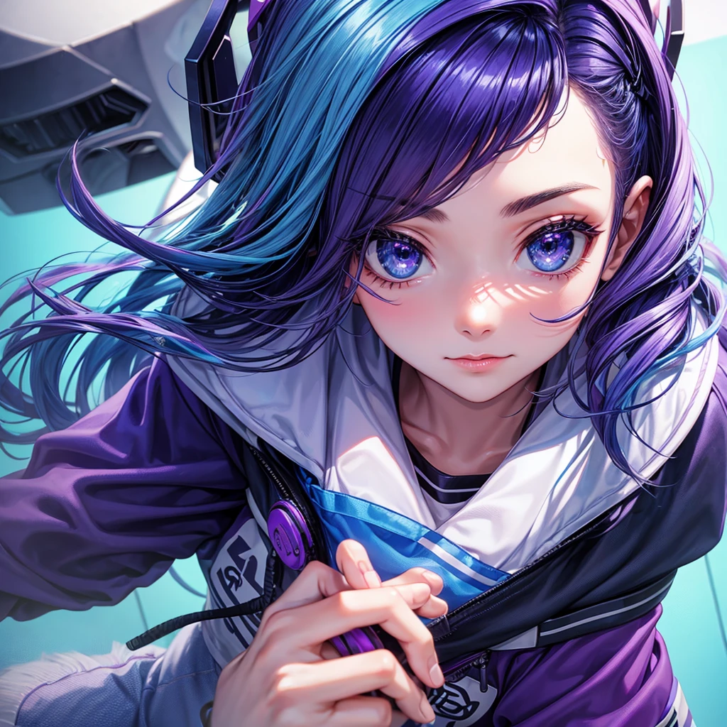 A youtube coach girl purple and blue color technology