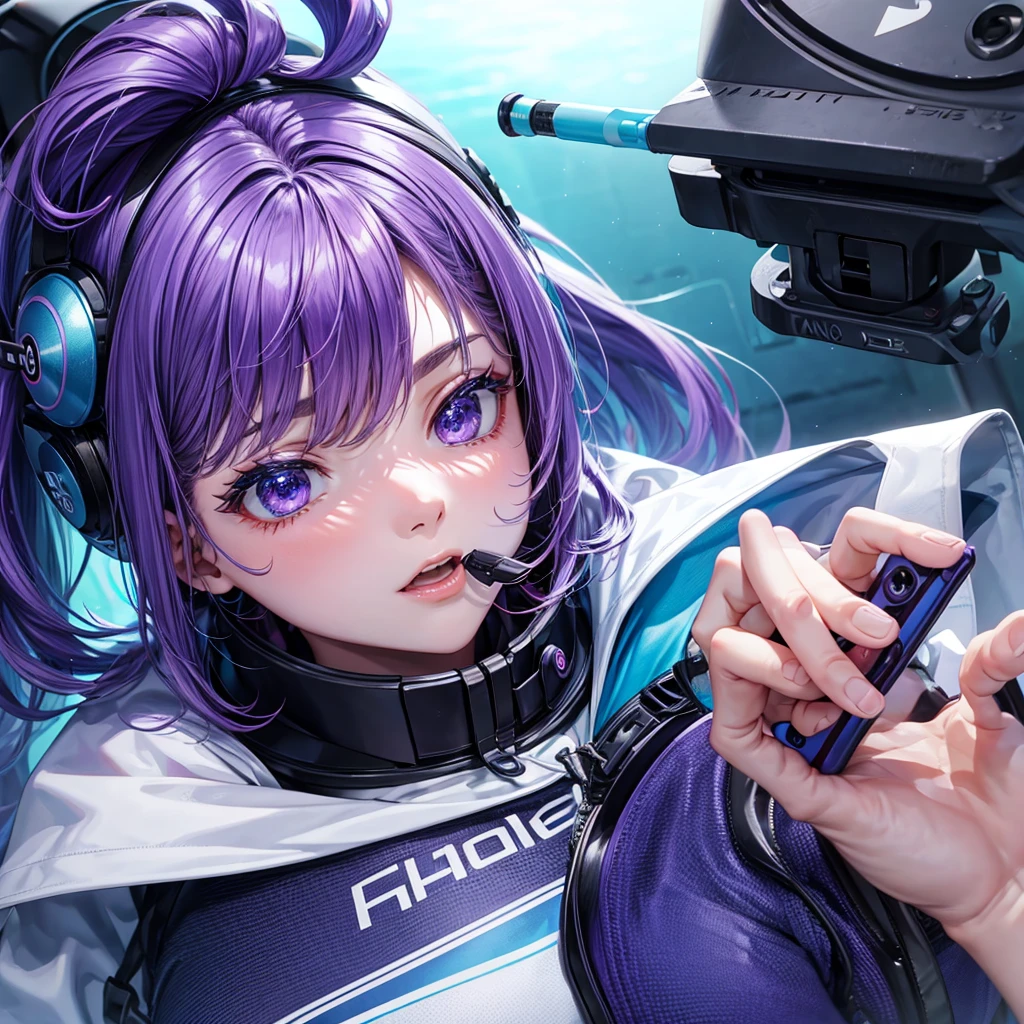 A youtube coach girl purple and blue color technology