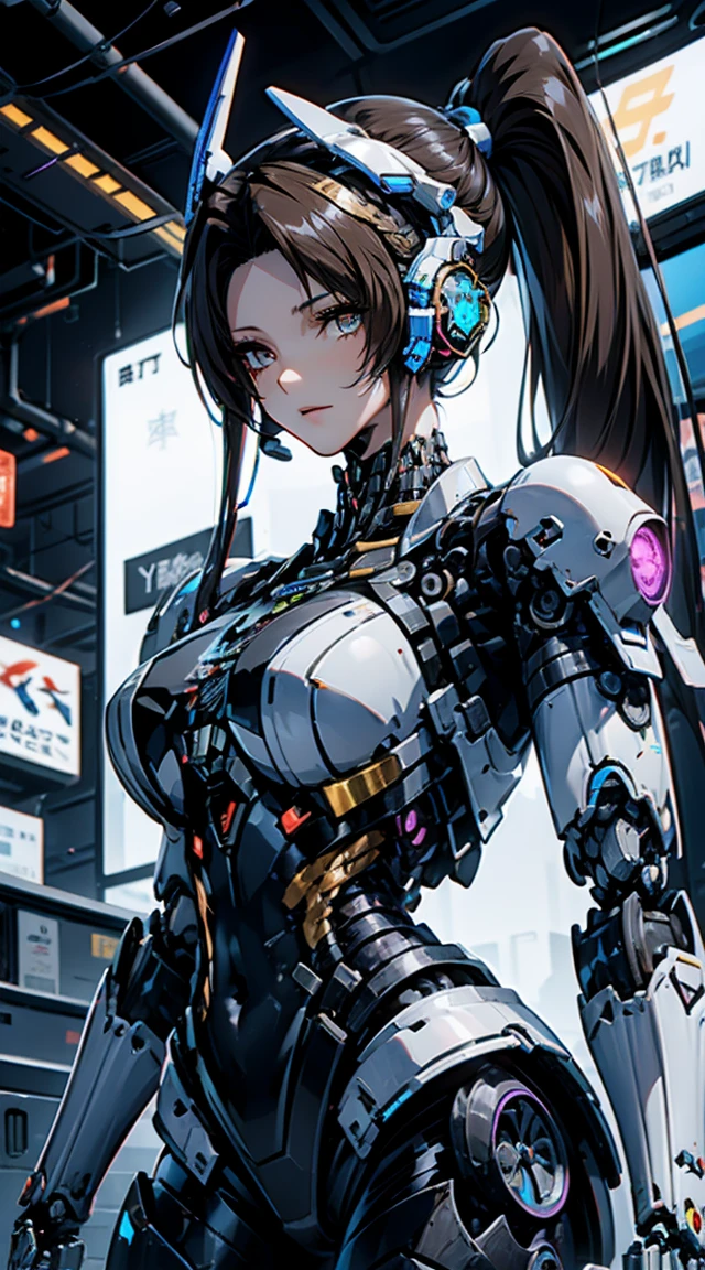 (head shot:1.6)、Very detailed, Advanced Details, high quality, High resolution, 1080P, hard disk, beautiful,(War Machine),Armor War,(He has a machine gun in each hand:1.5),(Dynamic pose:1.3)、(((attack posture:1.3)))、beautiful,Mecha Cyborg Girl,BATTLE MODE,Mecha Body Girl,She is wearing a futuristic War Machine weapon mecha、(((Mechanical Headgear:1.3)))、(((Cyber Headphones:1.3)))、Close-up of a woman in a futuristic suit, Girl wearing mecha cyber armor, Cyberpunk Anime Girl Mecha, Female Mecha, perfect Anime Cyborg woman, Anime Cyborg, Mech Suit, Anime Mecha Armor, アニメMecha aesthetics, Girl in Armor, beautiful少女サイボーグ, Mecha aesthetics, Japanese Cyborg, Cyber Suit, Cyber Japan style armor、((High ponytail:1.3))、