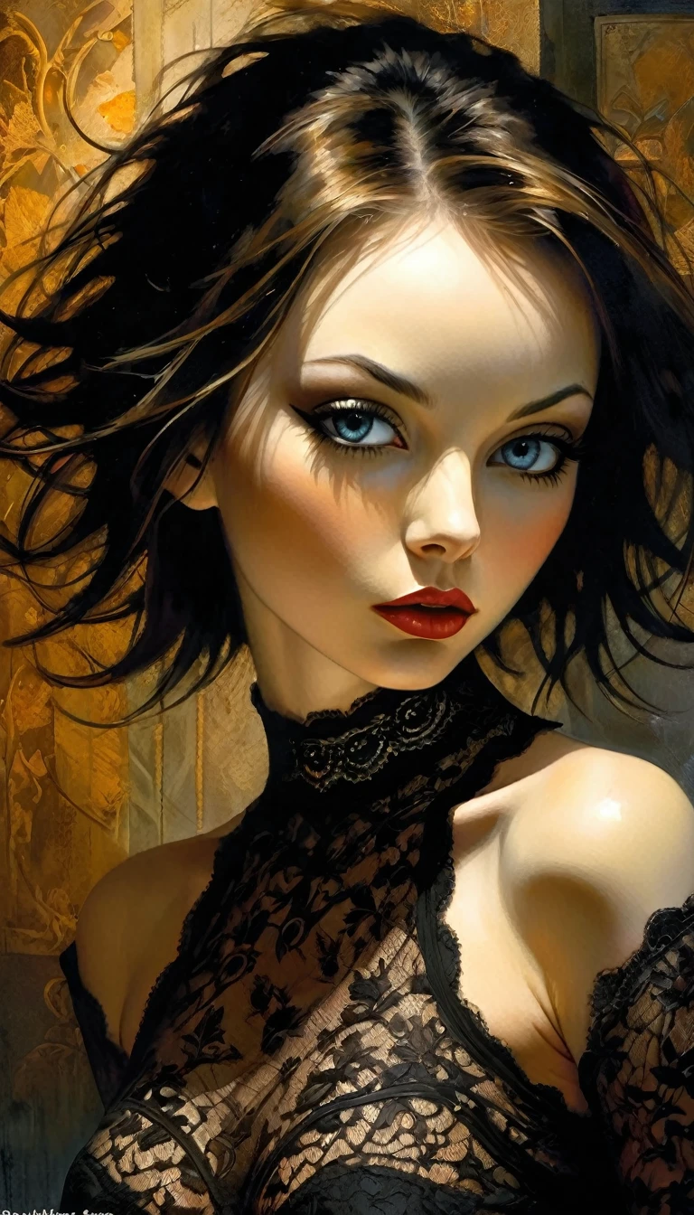 world of cats, magic, ✨🤟😁🤗😍😆👍🙌✨👩👩👦👦sex sex sex ✨✨ ❗ 🙏😁❤ eroticism, sexy lace dress, eroticism, sexy, (best quality,4k,8k,highres,masterpiece:1.2),ultra-detailed,(realistic,photorealistic,photo-realistic:1.37),intricate details,vivid colors,sharp focus,professional,Dave McKean artwork, oil touch of surrealism,oil painting style,portrait,woman,beautiful detailed eyes,beautiful detailed lips,dreamlike atmosphere,shadow play,soft lighting,playful pose,minimalist room,dark hues,ethereal background,fantasy elements,texture,layered composition.