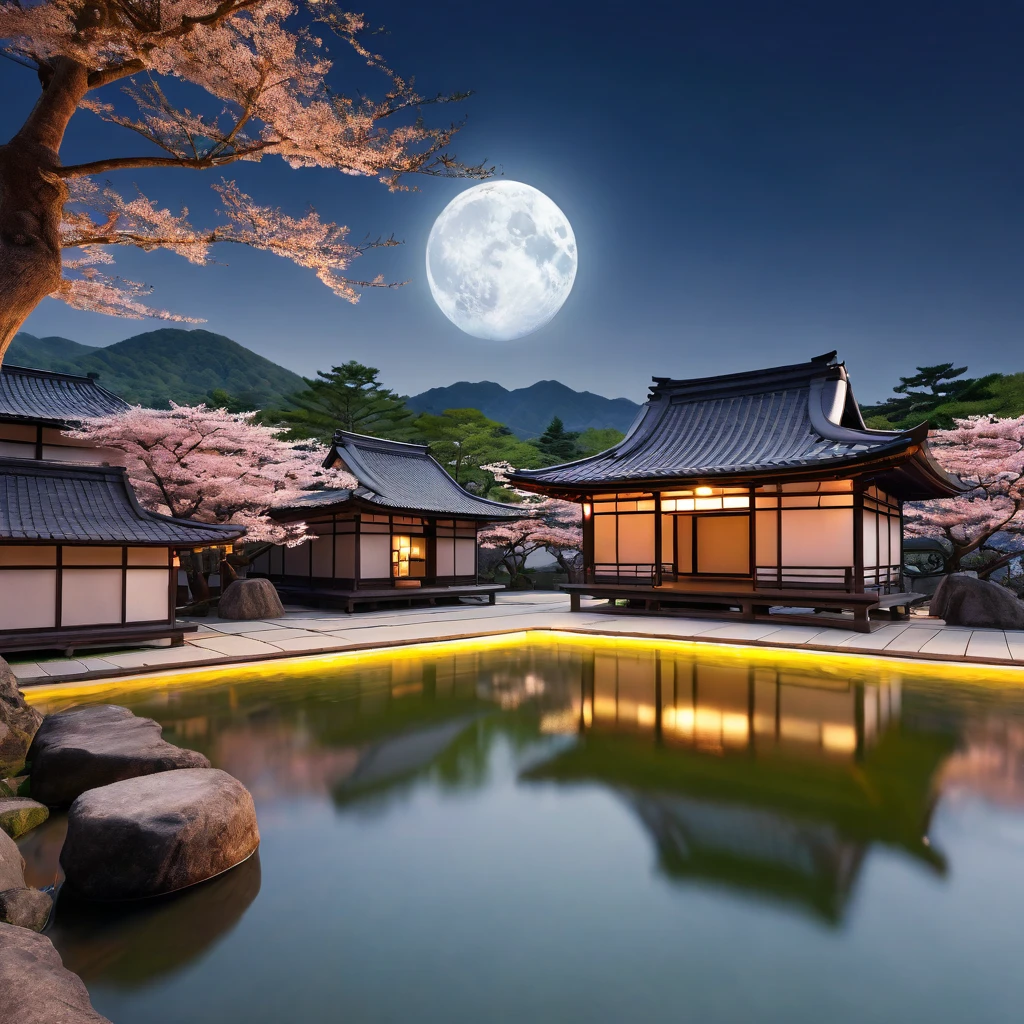 Otherworldly morning, calm feeling, good night, ancient Japan, appearing from the darkness((best quality, 8K, masterpiece: 1.3))
