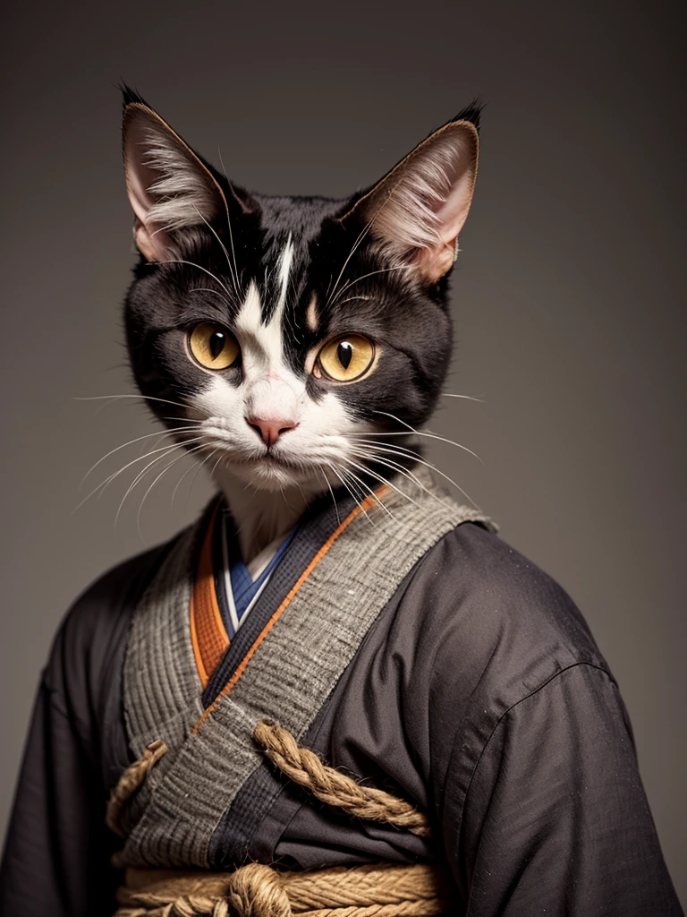 A samurai cat