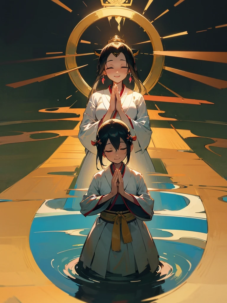 
Amida、Zazen、mercy、Joining hands in prayer、Black Hair 、smile、Lotus、Paradise
、Shinto-Buddhist syncretism