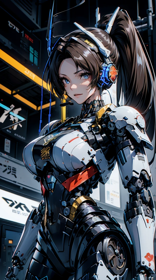 (head shot:1.6)、Very detailed, Advanced Details, high quality, High resolution, 1080P, hard disk, beautiful,(War Machine),Armor War,(He has a machine gun in each hand:1.5),(Dynamic pose:1.3)、(((attack posture:1.3)))、beautiful,Mecha Cyborg Girl,BATTLE MODE,Mecha Body Girl,She is wearing a futuristic War Machine weapon mecha、(((Mechanical Headgear:1.3)))、(((Cyber Headphones:1.3)))、Close-up of a woman in a futuristic suit, Girl wearing mecha cyber armor, Cyberpunk Anime Girl Mecha, Female Mecha, perfect Anime Cyborg woman, Anime Cyborg, Mech Suit, Anime Mecha Armor, アニメMecha aesthetics, Girl in Armor, beautiful少女サイボーグ, Mecha aesthetics, Japanese Cyborg, Cyber Suit, Cyber Japan style armor、((High ponytail:1.3))、