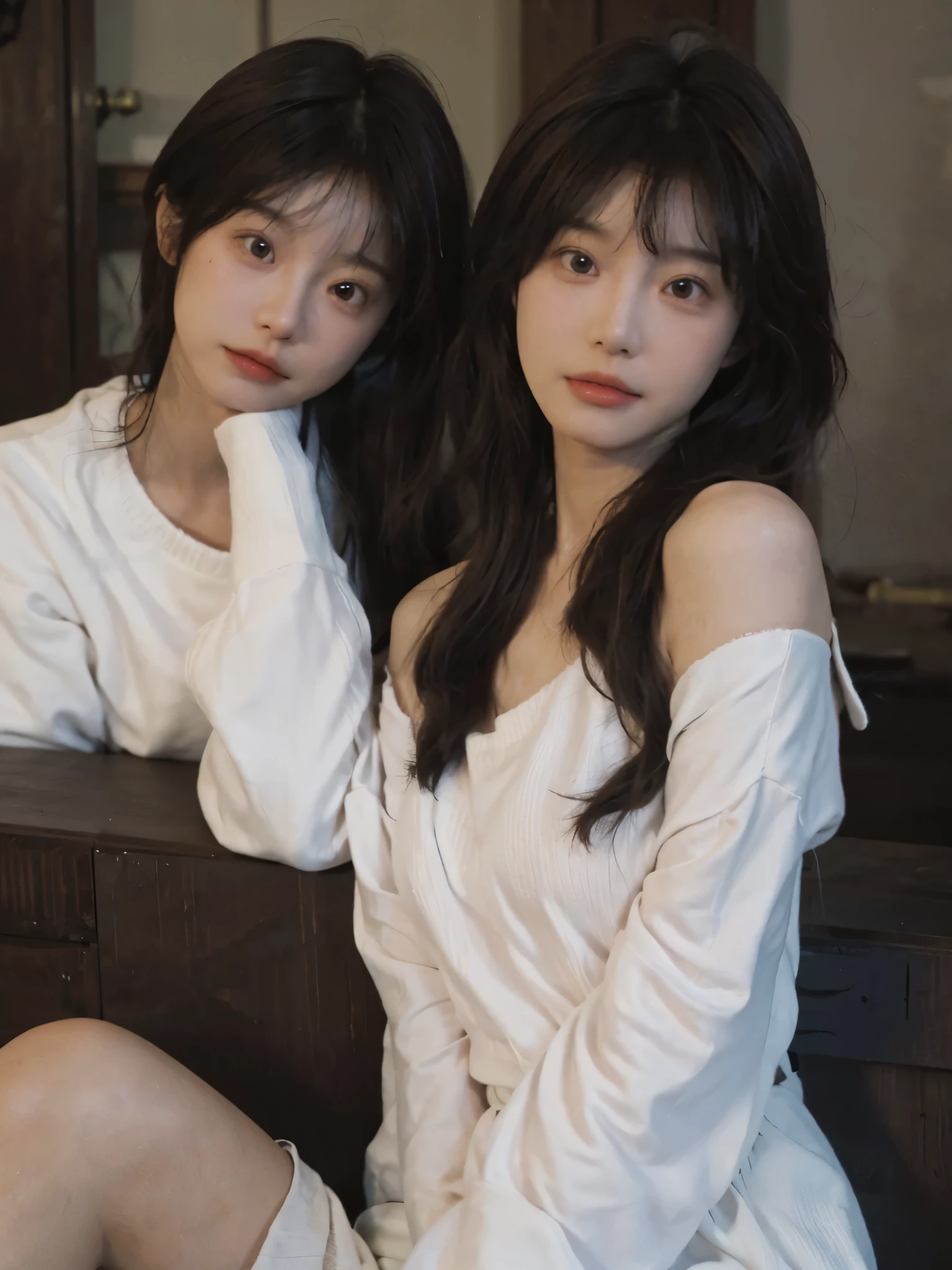 Best quality,16K,Ultra-high resolution,(Realism:1.4),Cute hairpin,Baoyu Girl,1Girl,Beautiful woman with a slim figure:1.4,Abdominal muscles:1.1,(Brown hair,Mid-chest:1.3),pink long sweater:1.1,Super delicate face,Exquisite eyes,Double eyelids,
