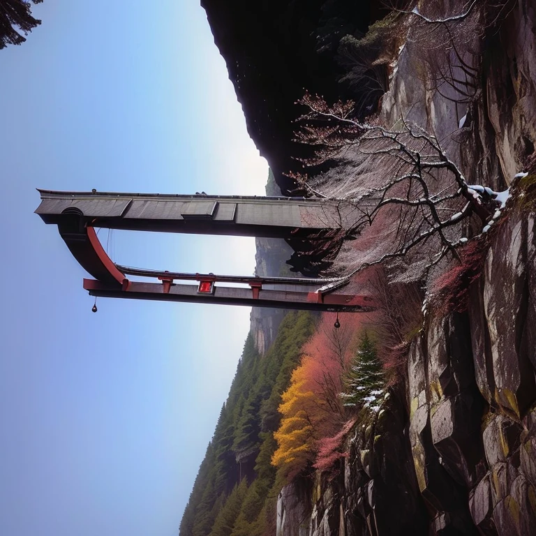 , japanese torii in a moutain, torii in a moutain with trees, suspension bridge!!, torii in the background, torii gate, iPhone Capture, centered torii gate, View from afar, torii, Soar above your field of vision, in karuizawa