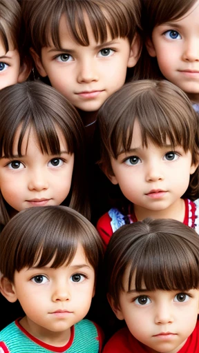 Large group of Jakub children focus on face