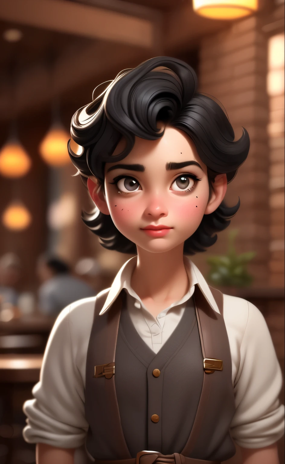 (front view) very detailed  photograph of a italian man, detailed coffee shop background, (with black hair), (dark eyes) (symmetric handsome face) nice and well defined nose, (well marked and angular jaw), proportioned and full lips, stunning realistic photography, realistic soft color, octane render, intricately detailed, sharp focus, stunning full color, shot on DSLR camera, 32k resolution, best quality, (focus on skin texture)