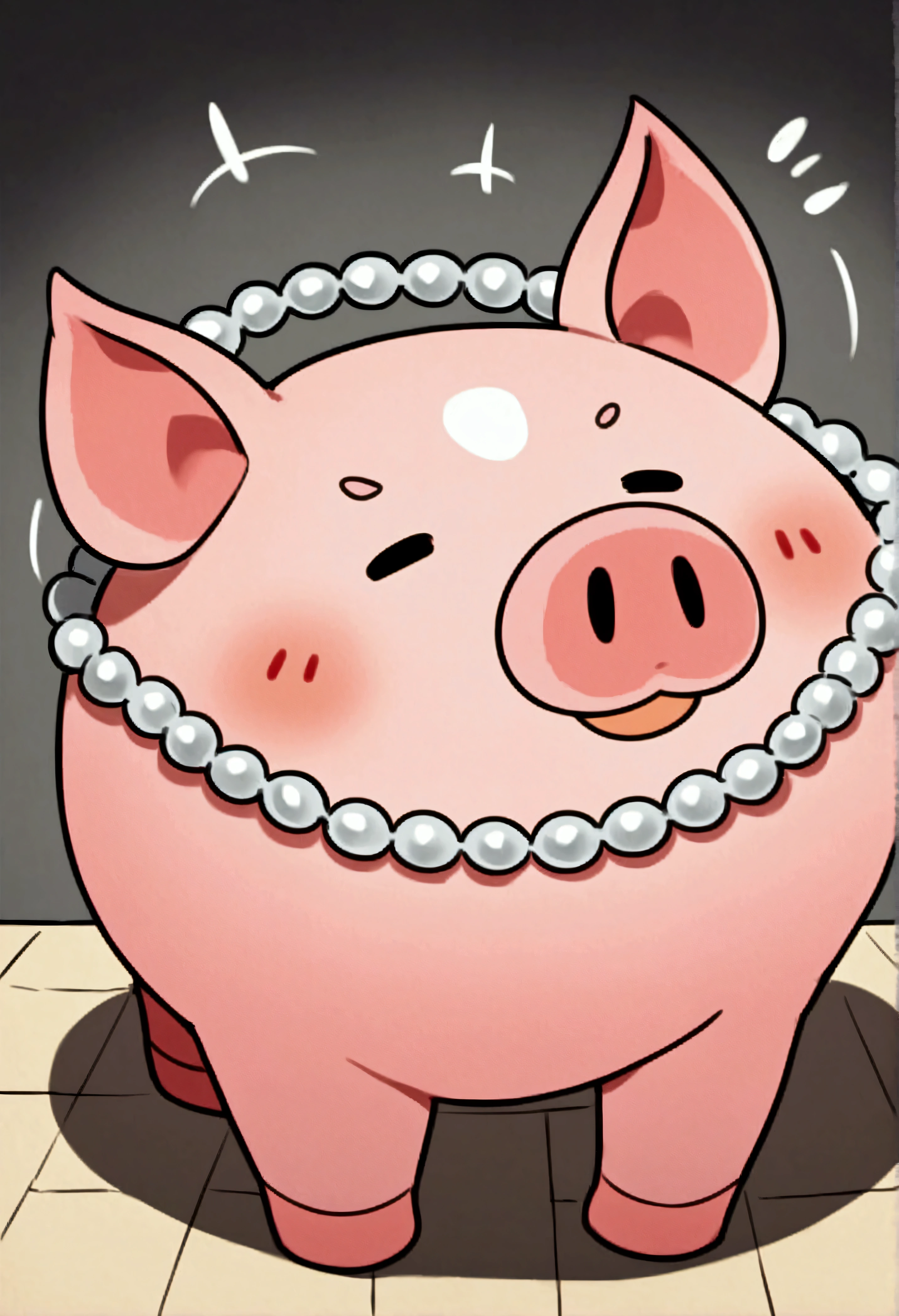 Ranch、Pink Pig、Pearls on pigs、Pearls on pigsを与えても意味がない。A metaphor for the fact that giving something valuable to someone who does not understand its value is of no use。Don't cast your pearls before swine。Probably trampled by foot、I will turn and bite you.」There is。this