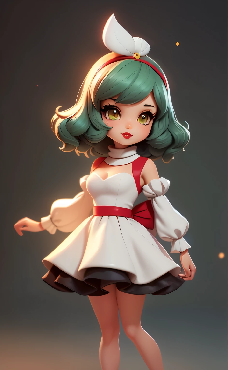 1girl, wlop, (blindfold), breasts, cleavage, cleavage cutout, dress cutout, green background, hair between eyes, headband, high resolution, juliet sleeves, long sleeves, nier (series), nier automata, fluffy sleeves, red lips, shadow face, short hair, solo, turtleneck sweater, upper body, l blue hair, sky, white fox ears, white fox tail, nine-tailed fox,