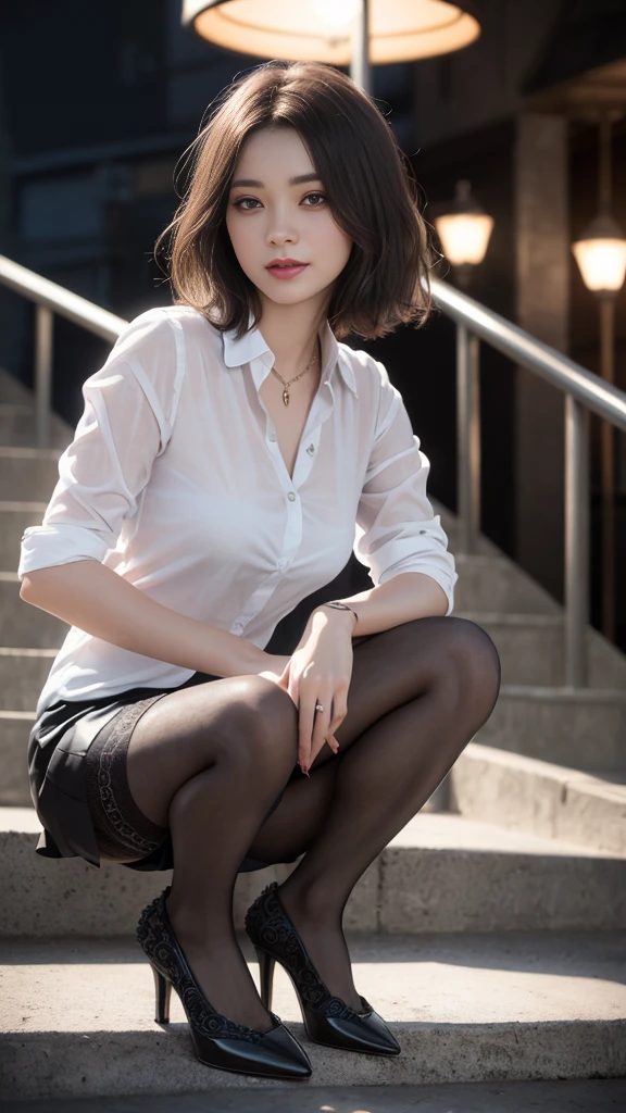 Woman sitting on a bench with purse and purse, Ayaka, chiho, 奈良美智, wearing honey - themed miniskirt, (Ultra-realistic pantyhose:1.5), taken with canon 8 0 d, taken with canon eos 5 d mark iv, 👰 🏇 ❌ 🍃, reluvy5213, Handbag, 🤬 🤮 💕 🎀