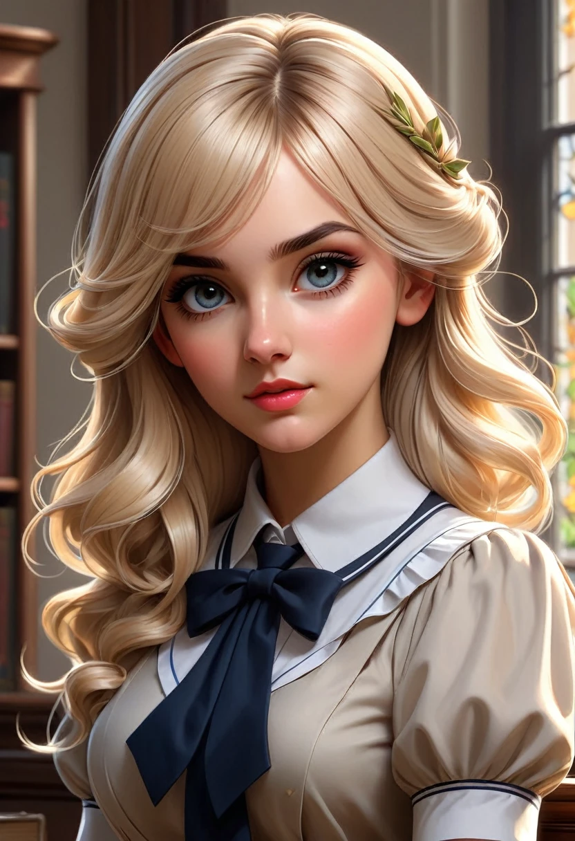 Pretty English 1910s private school girl. Official Art – An Award-Winning Digital Masterpiece In 4K Ultra HD, Extreme Detail And Intricate Realism. This Concept Art Brought To Life By The Hands Of Artists Like Wlop & Artgerm In A Stunning 2D Vector Illustration. Paige Renee Spiranac