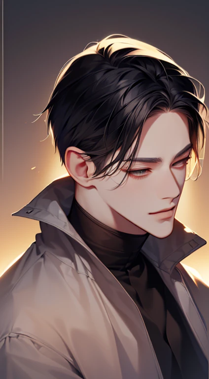 (best quality digital art digital illustration 4k high resolution beautiful image hyperdetailed image perfect lines dark lighting Wallpaper) (1:1 photorealistic) (neutral colors hdr 1.4) (anime style) an adult 25 year old man (expressionless perfect detailed face) medium black hair modern clothes dystopia