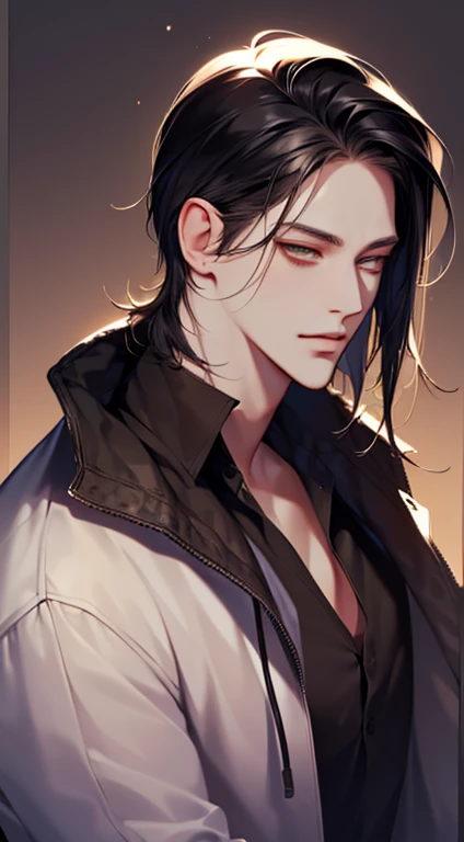 (best quality digital art digital illustration 4k high resolution beautiful image hyperdetailed image perfect lines dark lighting Wallpaper) (1:1 photorealistic) (neutral colors hdr 1.4) (anime style) an adult 25 year old man (expressionless perfect detailed face) medium black hair modern clothes dystopia