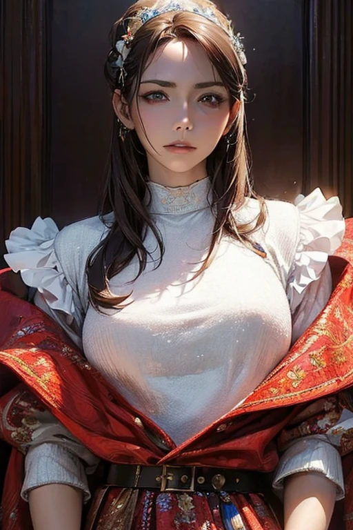 ((NFSW:1.6))、((Highest quality)),(超High resolution),(Very detailed),(Detailed Description),((The best CG)),(masterpiece),Ultra-detailed art、(Highest quality、8k、32K、masterpiece)、(Realistic)、(Realistic:1.2)、(High resolution)、Very detailed、Very beautiful face and eyes、1 female、((:1.3))、Tight waist、Delicate body、(Highest quality、Attention to detail、Rich skin detail)、(Highest quality、8k、Oil paints:1.2)、Very detailed、(Realistic、Realistic:1.37)、Bright colors、