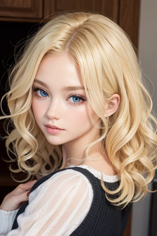 blonde with curls