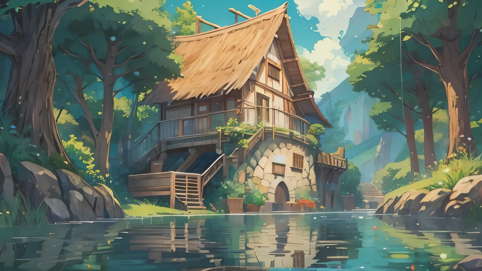 Studio Ghibli, LOFI music cover landscape