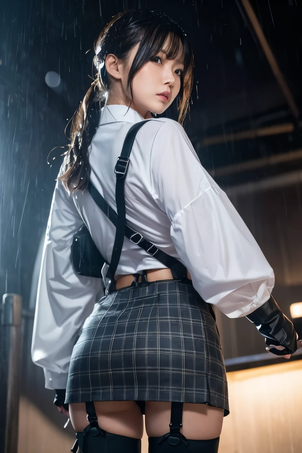 1 female, , high quality, masterpiece, Ultra-high resolution, , Cinema Lighting, , , 1 female, , high quality, masterpiece, Ultra-high resolution, , Cinema Lighting, , , And the suspenders with the cranes flying　　　Moderate breasts　 　 　　　　Large Breasts　 　 　　　　Small face　 　　　holster　　　　　　　 Lying in bed　Looking up　　　　Sweat 　　　Thin belt　summer　脇Sweat 　Black Hole Gloves　suit　　　　 　garterベルト　Leg Links　Belt on pants　　holster　 　　Hands behind your back　 Anxious expression　Looking up　Anxious face　Knee-high　Knee socks　Knee-highソックス garterベルト　garter　ふとももにgarterベルト　Checkered mini skirt　Necktie Headband　ribbon　Panty shot　スカートの隙間 Armament　Handgun　handcuffs　Cable ties　レッグholster　holster 　　Hands behind your back　 Anxious expression　Looking up　Anxious face 足を横に開く　Armament　　Cable ties　レッグholster　holster　See-through clothing　heavy rain　Getting wet in the rain