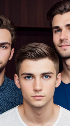  group of Jakub male friends focus on face