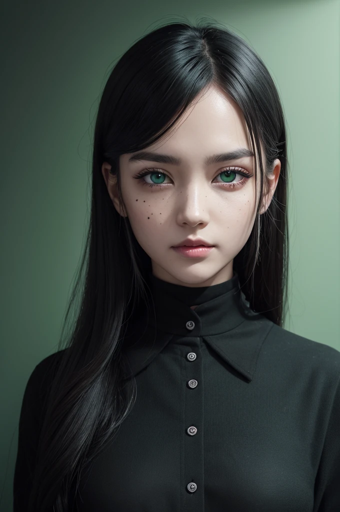 Green eyed landor, black spots around the eyes, mouth and black face