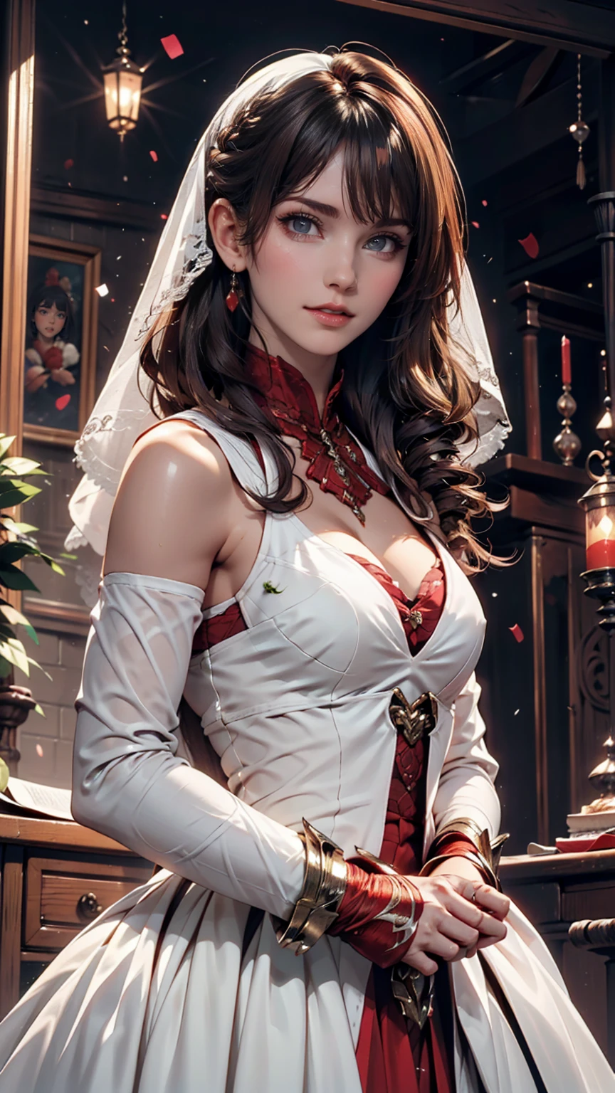 Lynn Minmay, One girl, alone, Monochrome, Braiding, View your viewers, dress, Long Hair, Traditional Media, sign, bangs, compensate, with own hands, Black Hair, Upper Body, lipstick, Drill Hair, artist name, twin Braidings, Bridal Gauntlet, No sleeve
