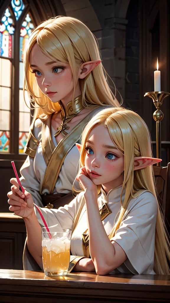 Blonde,Elf,Sisters,holy water,drink