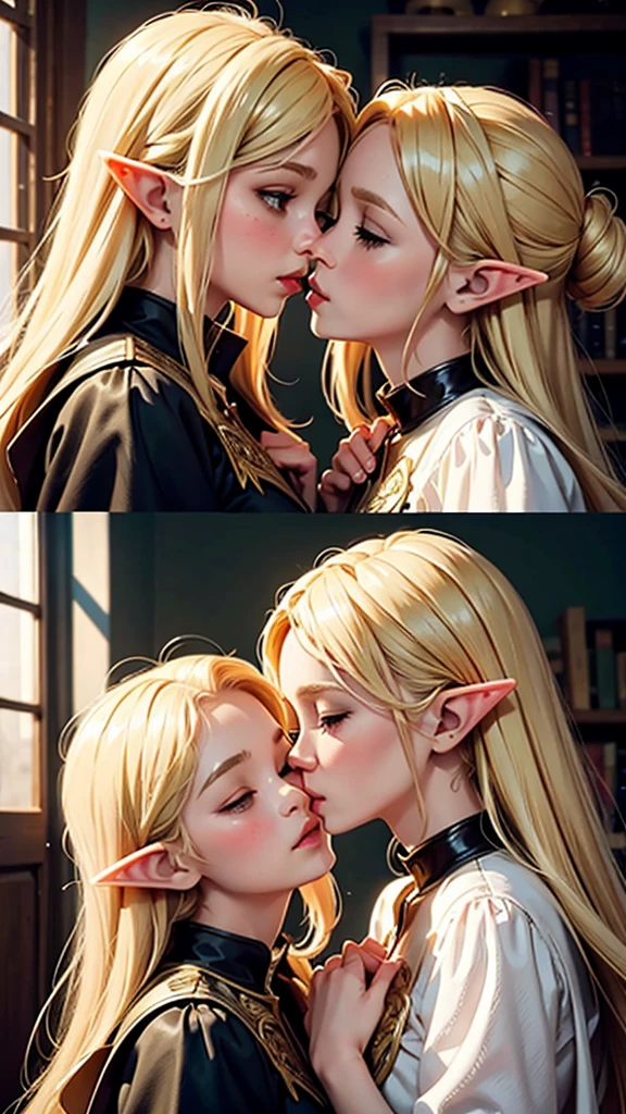 Blonde,Elf,Sisters,kiss