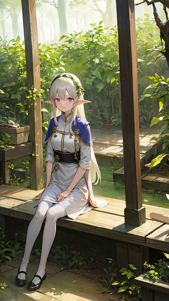 in the forest、Elf、White dress、