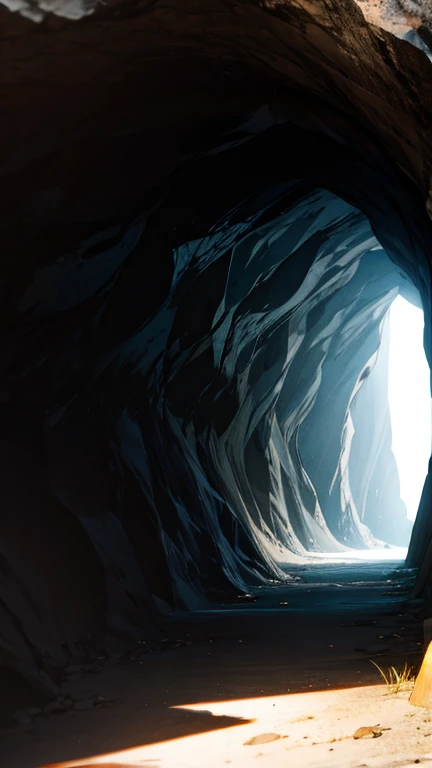 A mysterious cave with delicate light streaming in