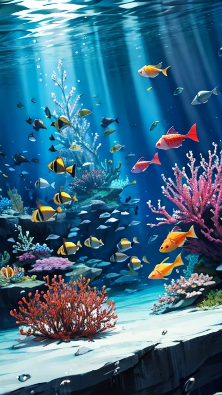 An underwater world filled with vibrant tropical fish