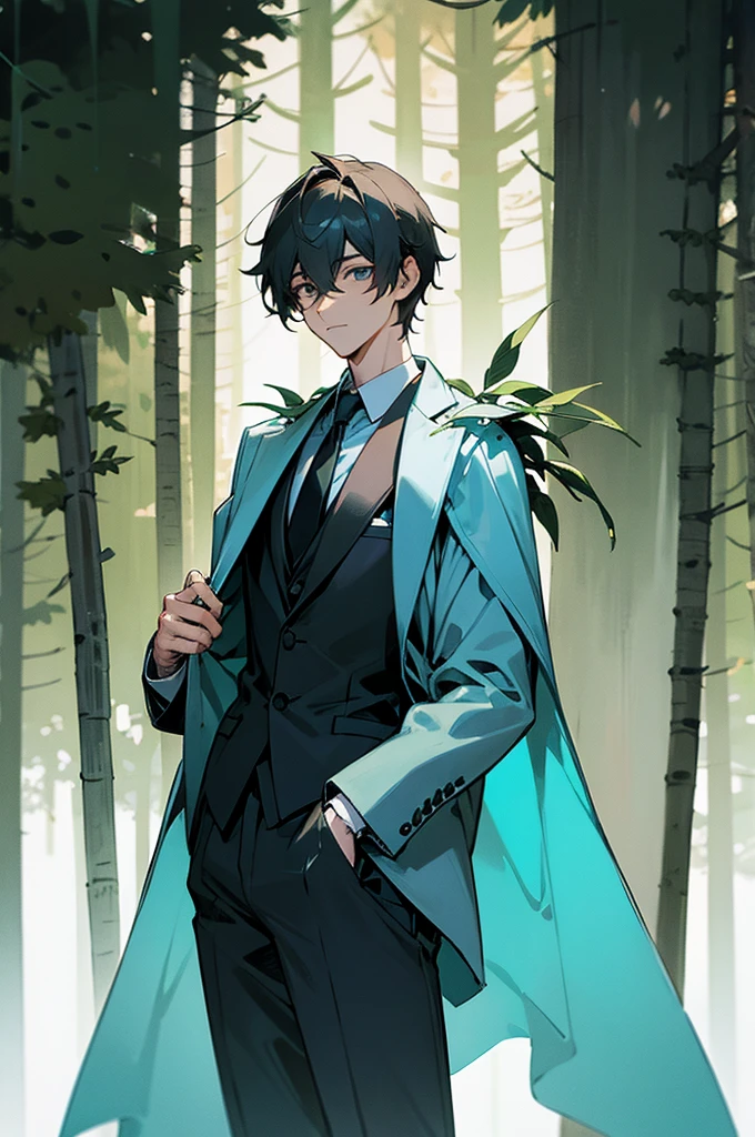 male, Tall, Suit, Forest Background