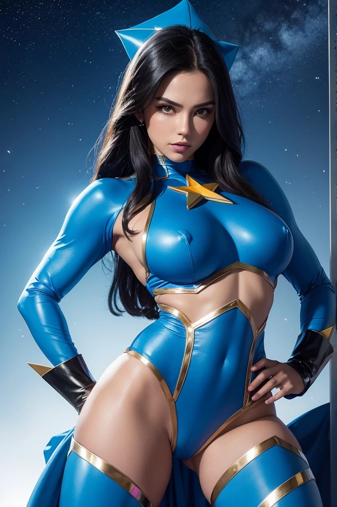 Super heroine gigante, WITH BLUE COSTUME, with a star on the chest