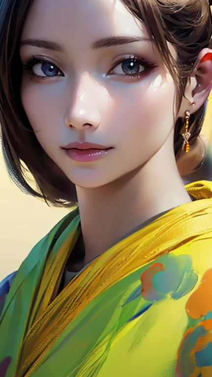 (Highest quality、8k、32K、masterpiece)、(Realistic)、(Realistic:1.2)、(High resolution)、Very detailed、Very beautiful face and eyes、1 girl、Round and small face、Tight waist、Delicate body、(Highest quality、Attention to detail、Rich skin detail)、(Highest quality、8k、Oil paints:1.2)、Very detailed、(Realistic、Realistic:1.37)、Bright colors