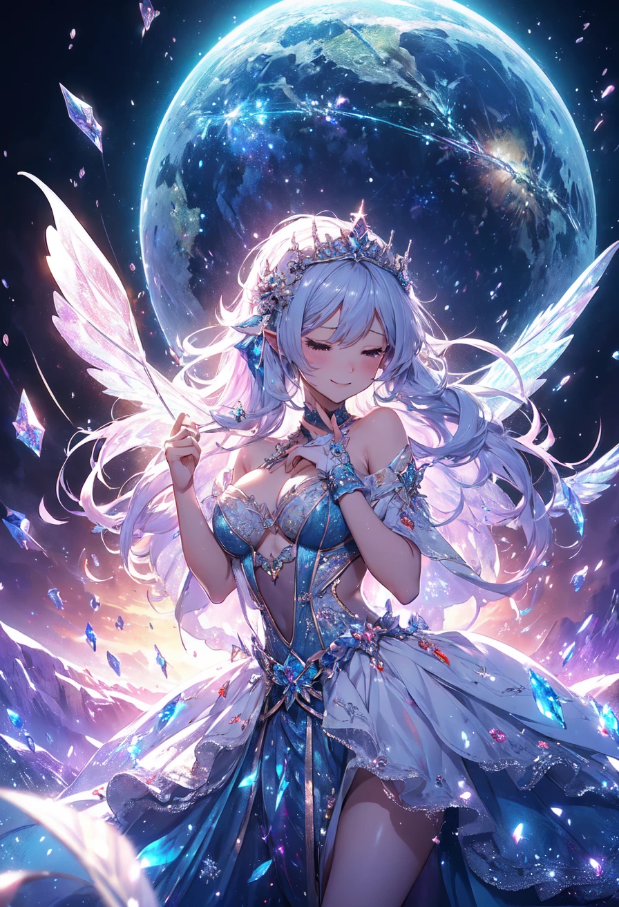 最high quality、1 woman elf rolling on her back、Figure skating、踊るbeautifulポーズ、whole body、beautifulシューズ、 Super beauty、)((sleeping on your back))'、beautiful瞳、tears、universe、Huge galaxy、beautiful装飾、brassiere、panty、Ice tiara、Swirling Ice、Crystal of snow、Ice Palace、Ice rink、最high quality , fractal art.、Glowing ice、Bold Pose、Bold composition、 bikini、beautiful胸、Large Breasts ((Laugh beautifully、))((Glowing ice ))SMqueen、beautiful顔、Orgasm、Ecstasy、whole bodybeautiful装飾の下着、World of Illusions、Ice crystals、Crystal of snow、Bigger on the front、 beautiful輝き,High-definition depiction, Realistic, 8k, Unity, beautiful太もも,,Giant Devil's Wings、虹colorに輝く翼、detailed groin、 low angle、light smile, Beautifully and vividly drawn, , beautiful beautiful透き通る肌、輝くbeautiful装飾の魔法、、、beautiful装飾、 , beautiful、 Romanticism,mosquito。 混沌の最もbeautiful形, Mr..々color, Intertwined flowers, particle,Magical gentle light,smile,,image quality、masterpiece、beautiful顔、Super beautiful elf woman((Big breasted 22 year old office lady、Bust 120,Beautiful long ironed hair、beautiful茶髪、height: 165cm。、Esbian、、high quality、、Visual Arts、最high quality、1 womanエルフ NP: Worst quality ,beautiful fractal art 、frozen、、light、Beautiful radiance,High-definition depiction, Realistic, 8k, Unity, , light smile, Beautifully and vividly drawn, , Beautiful, beautiful, clear skin、 Countless rays of light pouring down, Swirling Light, big background, , Intense light is emitted from the magic circle in front of the girl. Romanticism,Cowboy Shot: 最high quality Artwork、uhd