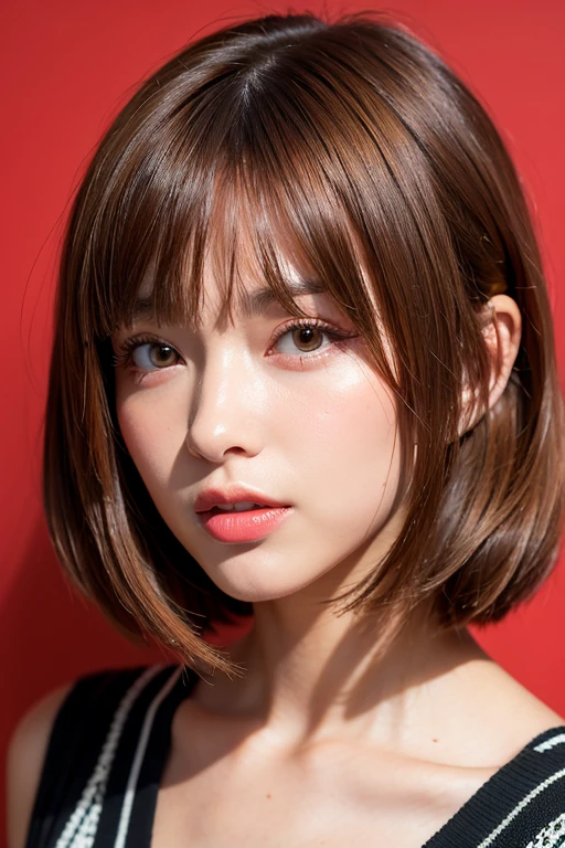 Salon model　
girl　20th Generation　
Shortcuts for easy Hot Pepper reservations　Japanese　
Background natural hair catalog　Layered cut around the face for less exposure　Hair color: light ash brown　
