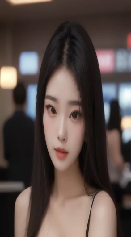 araffe asian woman with long black hair and a black bra top, soft portrait shot 8 k, 8k artgerm bokeh, young adorable korean face, beautiful south korean woman, gorgeous young korean woman, beautiful young korean woman, jaeyeon nam, korean girl, [ 4 k photorealism ]!!, [ 4 k photorealism ]!!!