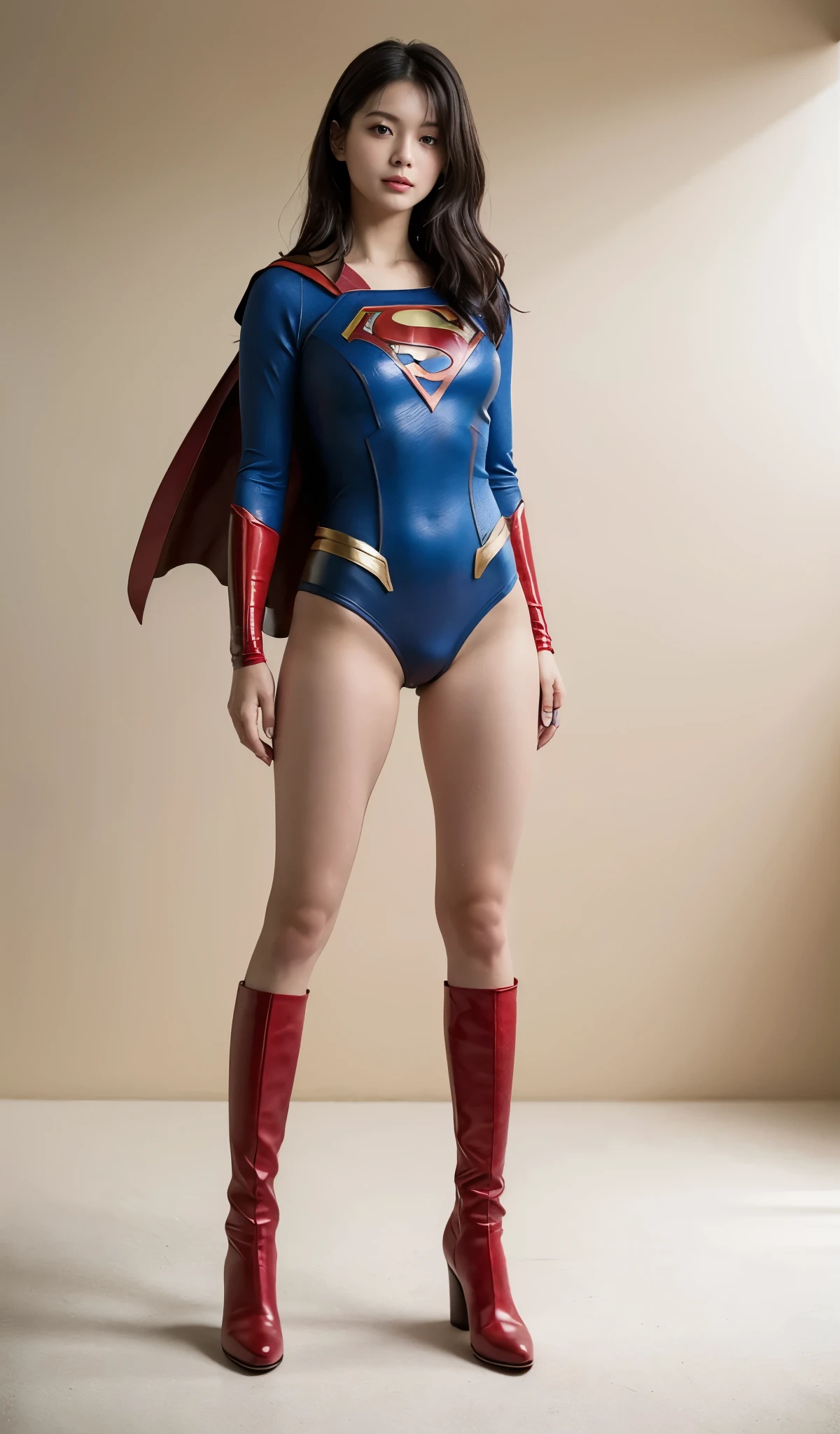 No background、(((Sweating profusely))).(((Beautiful legs in black tights.)))、(((Legally express the beauty of your smile)))、((((Make the most of your original images)))、(((体にぴったりフィットするSupergirl Costume)))、(((Supergirl Costume)))、(((short and beautiful hair)))、(((suffering)))、(((Please wear black tights....、Wear red boots)))、((Best image quality、8k))、((Highest quality、8k、masterpiece:1.3))、(((Preserve background )))、Sharp focus:1.2、Beautiful woman with perfect figure:1.4、Slim Abs:1.2、Wet body:1.5、Highly detailed face and skin texture、8k
