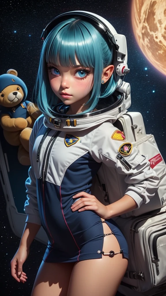 Cartoon illustration of 2 girl in space with cat, official fan art, in space, kitten in outer space, in outer space, in deep space, in galaxies, deep space exploration!!!, space travel, wearing in stars and planets, outer space, outer space, starry sky in space, in space, official art, space, on a spaceship, colorful, cute, more detailed, light, more realistic, cartoon