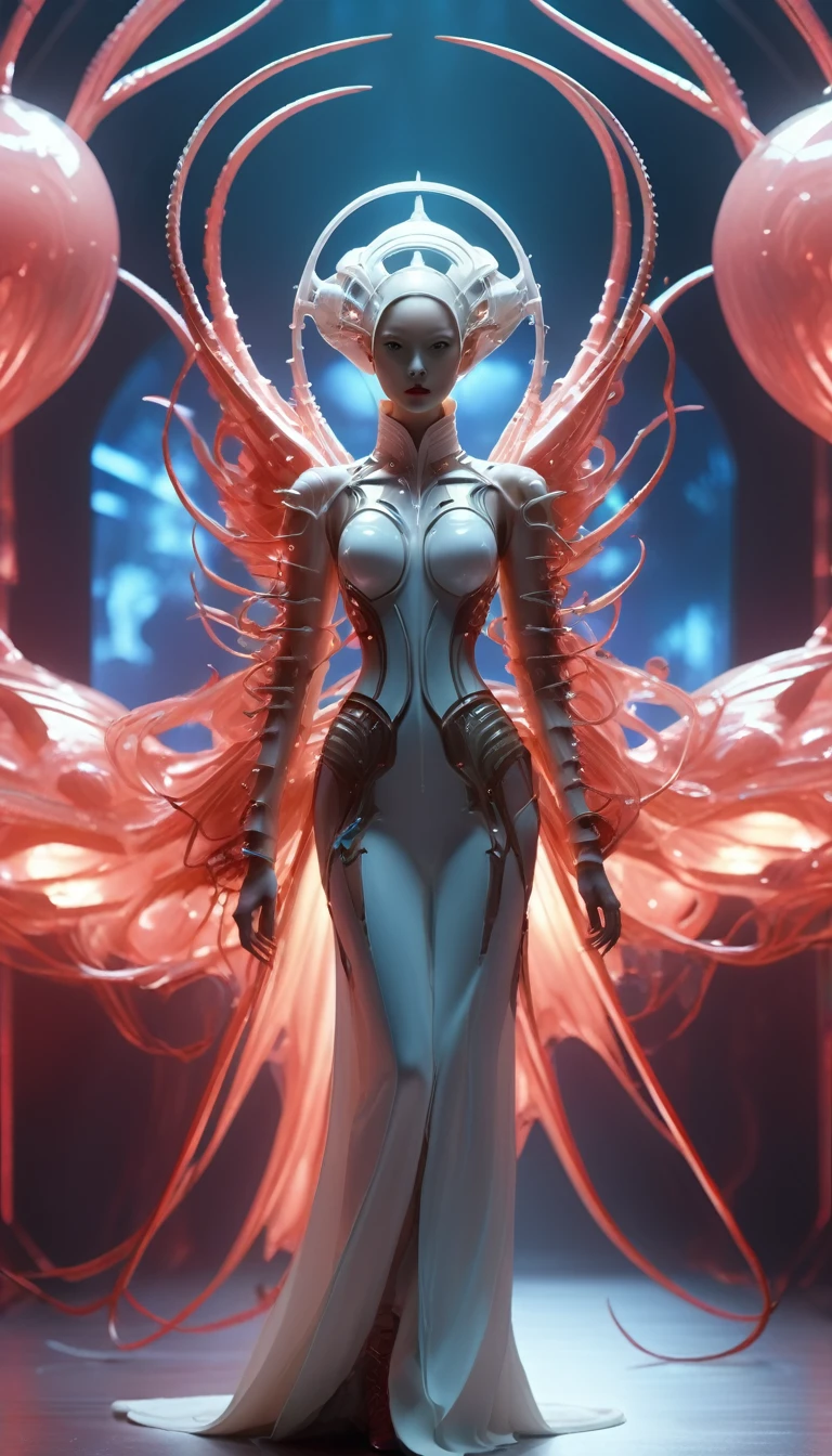 (best quality, ultra-detailed, realistic:1.37), white half mask, large angel wings, long red dress, innocence, beautiful detailed eyes, beautiful detailed lips, flowing dress, ethereal atmosphere, soft lighting, studio photography, vivid colors, subtle shadings