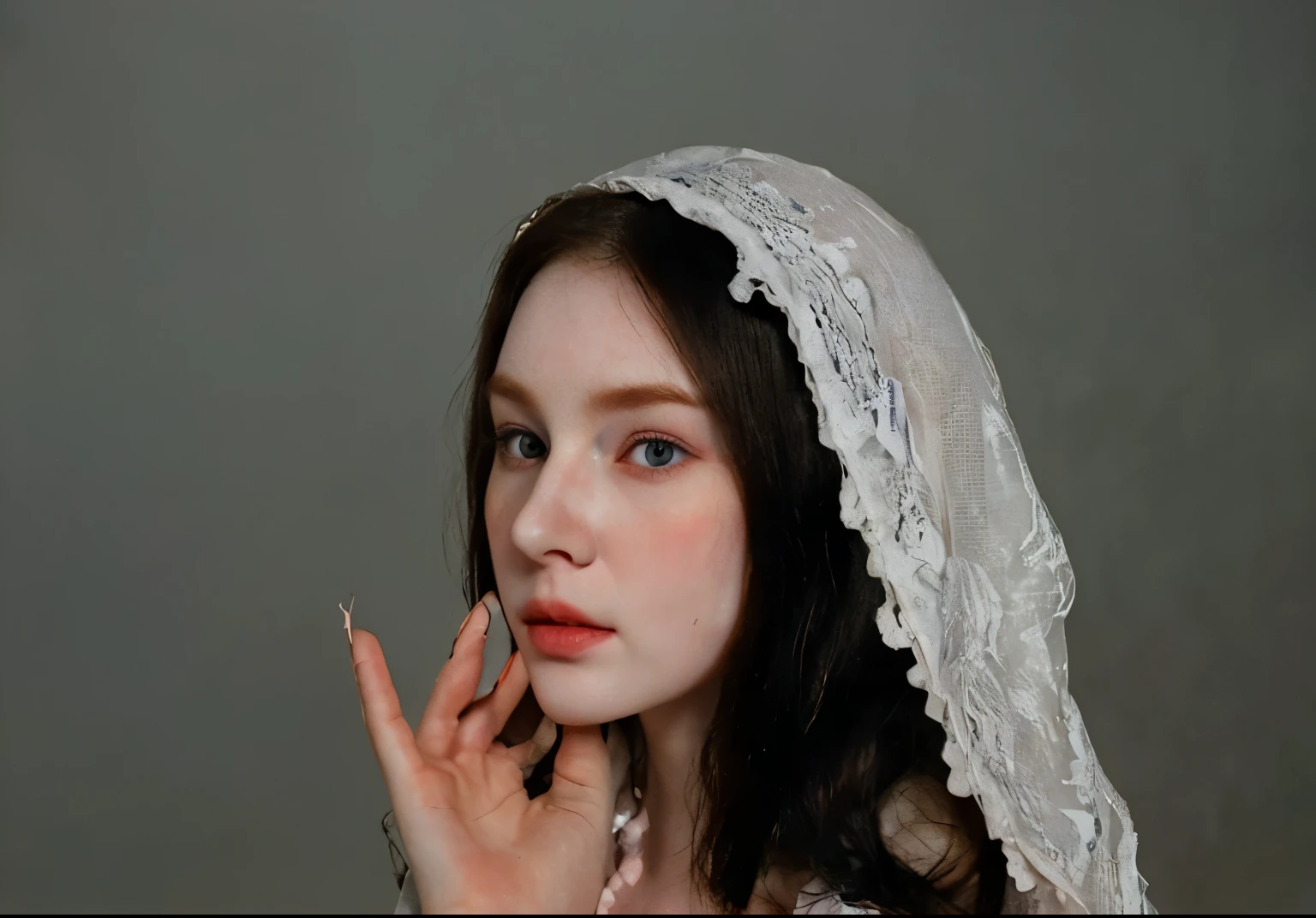 "pale skin, foxy eyes and tender doll lips"