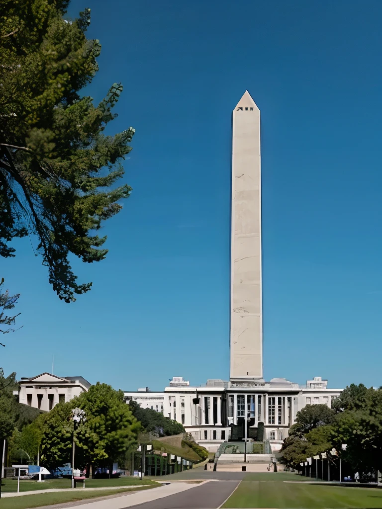 Footage of the Capitol building in Washington and the monolith in front of it