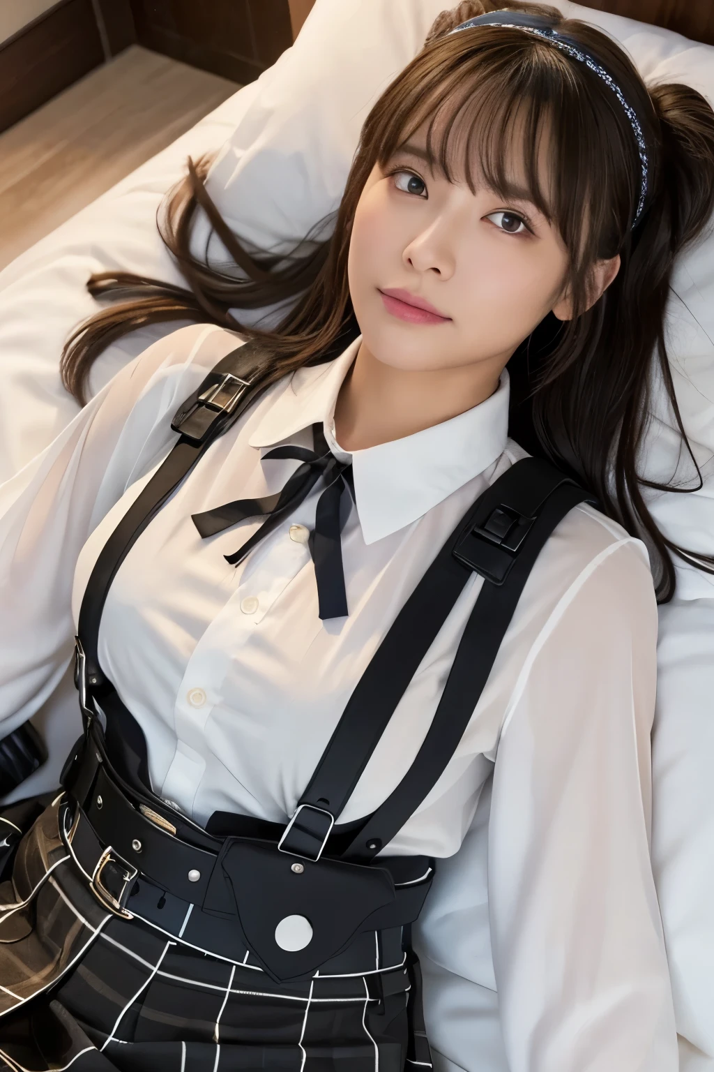 1 female, , high quality, masterpiece, Ultra-high resolution, , Cinema Lighting, , , 1 female, , high quality, masterpiece, Ultra-high resolution, , Cinema Lighting, , , And the suspenders with the cranes flying　　　Moderate breasts　 　 　　　　Large Breasts　 　 　　　　Small face　 　　　　　　　　　　 Lying in bed　Looking up　　　　Sweat 　　　Thin belt　summer　脇Sweat 　Black Hole Gloves　suit　　　　 　garterベルト　Leg Links　Belt on pants　　holster　 　　Hands behind your back　 Anxious expression　Looking up　Anxious face　Knee-high　Knee socks　Knee-highソックス garterベルト　garter　ふとももにgarterベルト　Checkered mini skirt　 Headband　ribbon　Panty shot　スカートの隙間 Armament　　　レッグholster　holster 　　Hands behind your back　 Anxious expression　Looking up　Anxious face 足を横に開く　Armament　　レッグholster　holster　See-through clothing　heavy rain　Getting wet in the rain