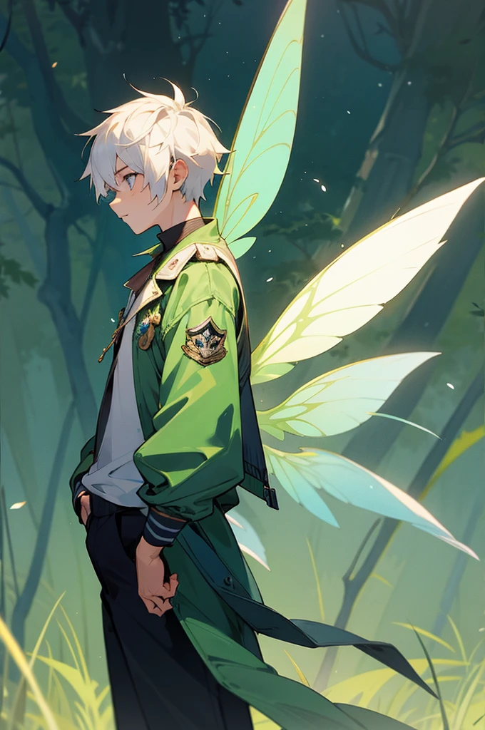 male, Fairy Wings, Jacket, Forest Background