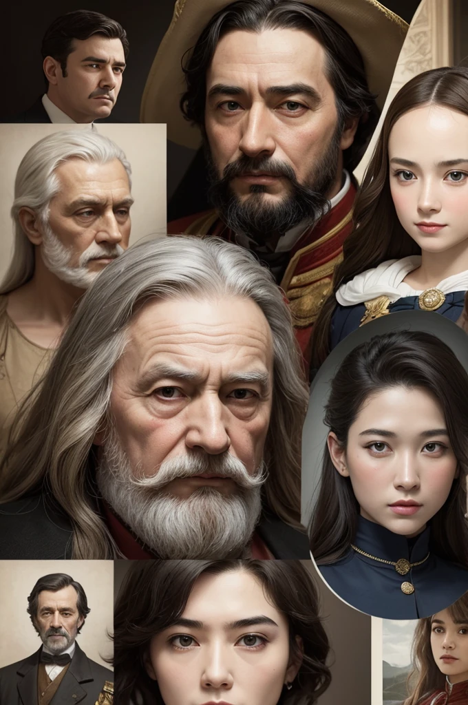 Create a photo with various historical figures