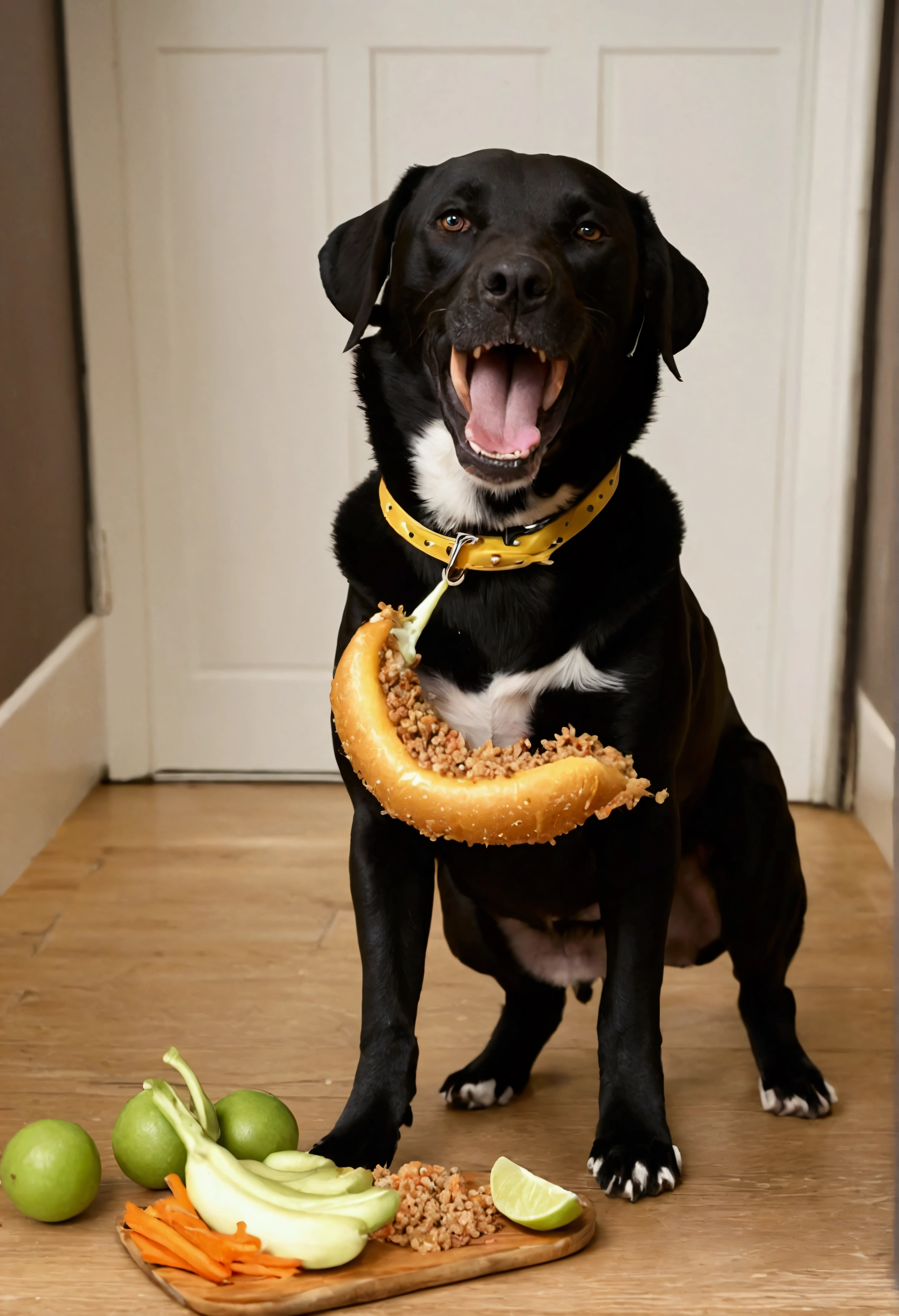 Please create dog video dog eat dancing
