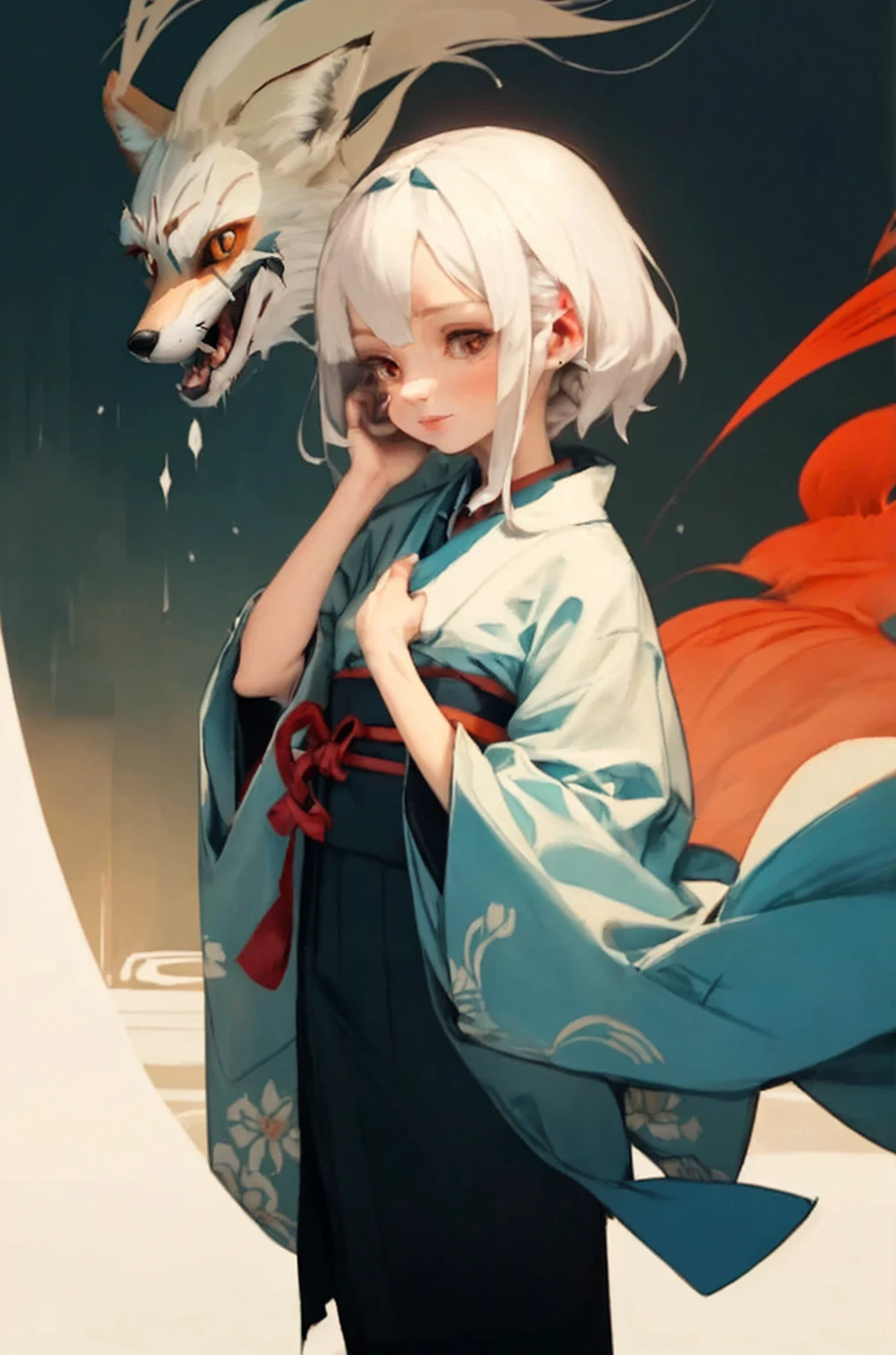 Delete the fox, make the girl's ears a bit pointy
