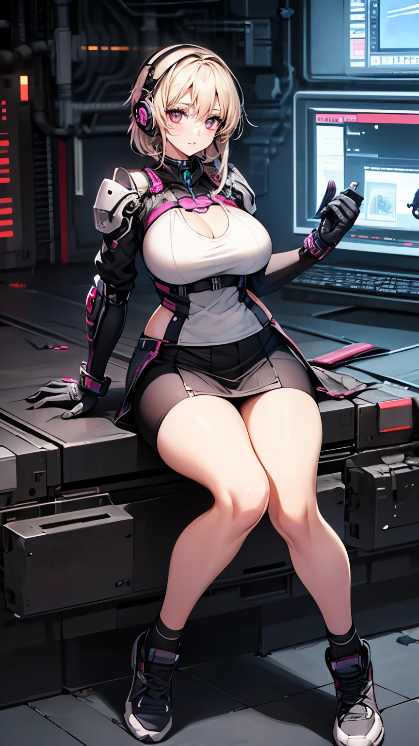 (Very delicate and beautiful:1.2)super model,,Beautiful breasts,voluptuous,【bike shorts】,,【3girls】,,Highest quality, High resolution, 8k,mini skirt.Three Girls.cyber punk.Mechanical Sword