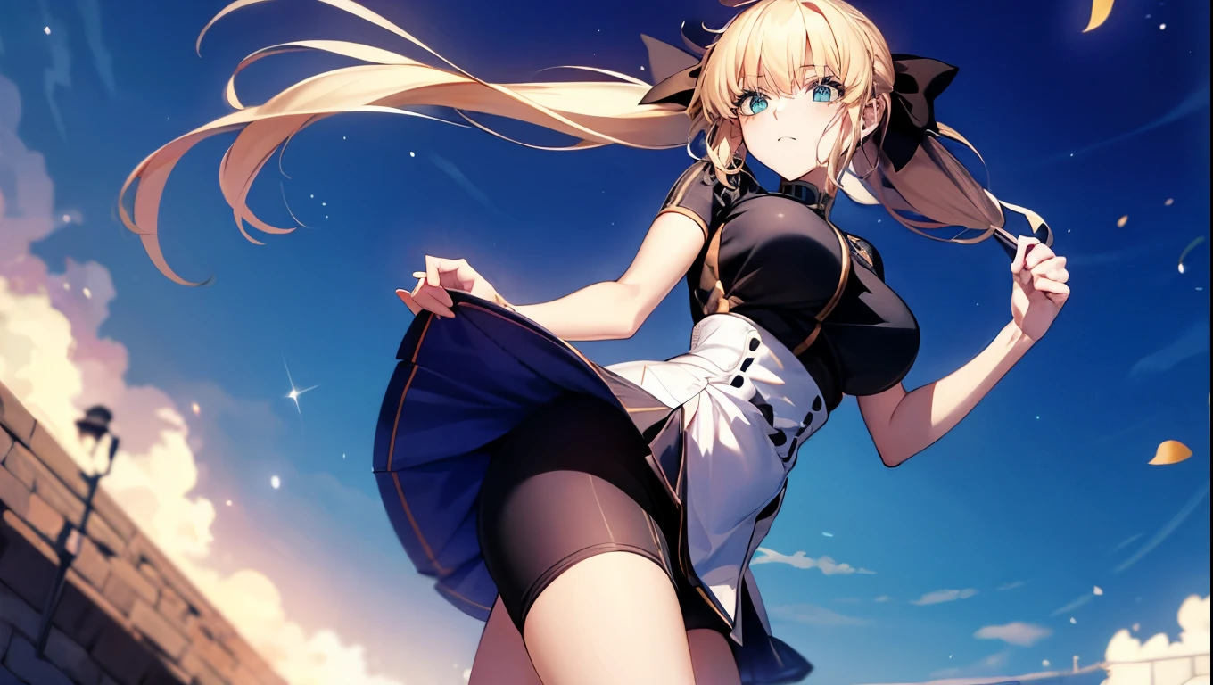 (Very delicate and beautiful:1.2)super model,,Big Breasts,Beautiful breasts,voluptuous,【bike shorts】,,【3girls】,,Highest quality, High resolution, 8k,Twin tails.mini skirt.Woman kicks man.High Kick